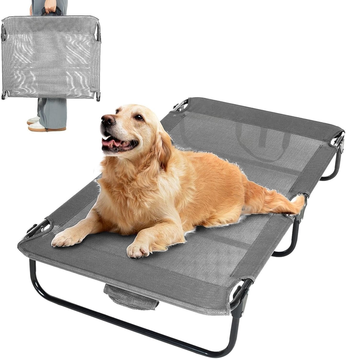 Dog Elevated Bed Foldable Portable Raised Bed for Large Dogs