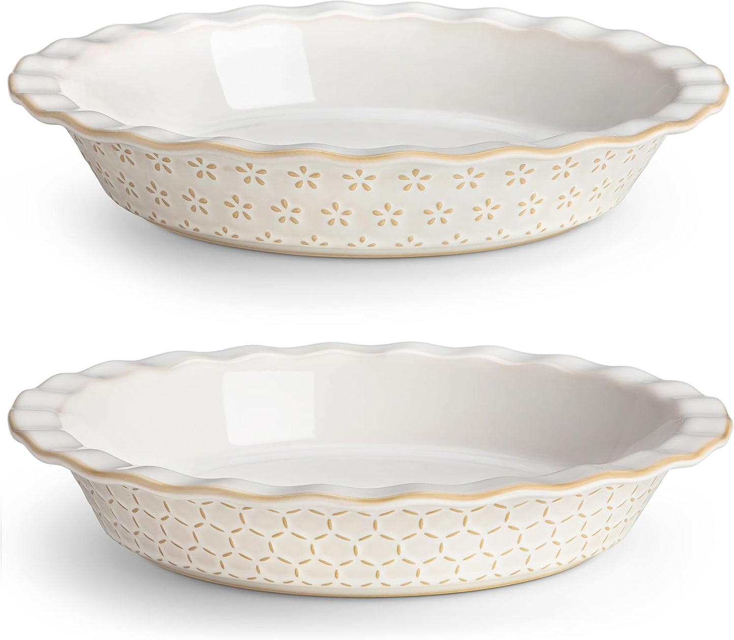 MALACASA 9 Inch Pie Pan Set of 2 for Perfect Baking Every Time