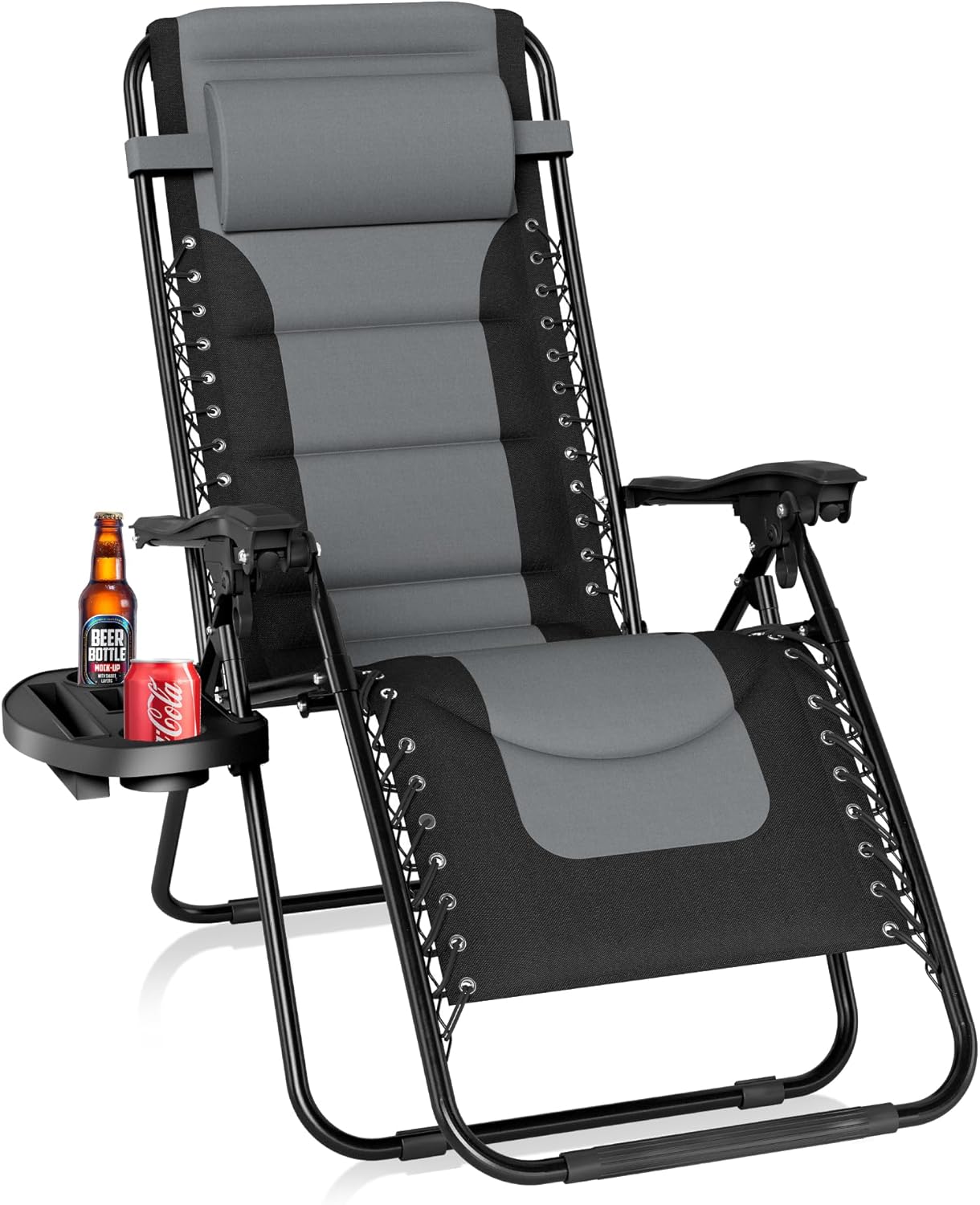 PHI VILLA Outdoor Patio Padded Zero Gravity Chair for Comfort