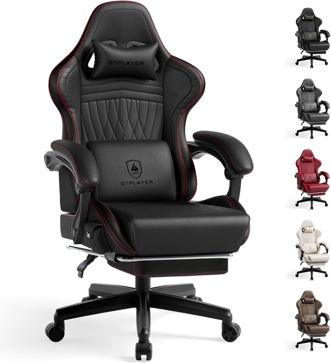 GTPLAYER Gaming Chair with Speakers and Footrest for Comfort