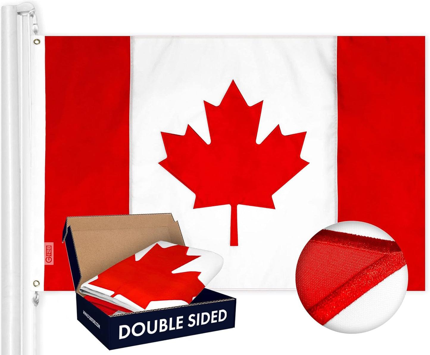 Premium G128 Canadian Flag - Double Sided Embroidered 210D Polyester