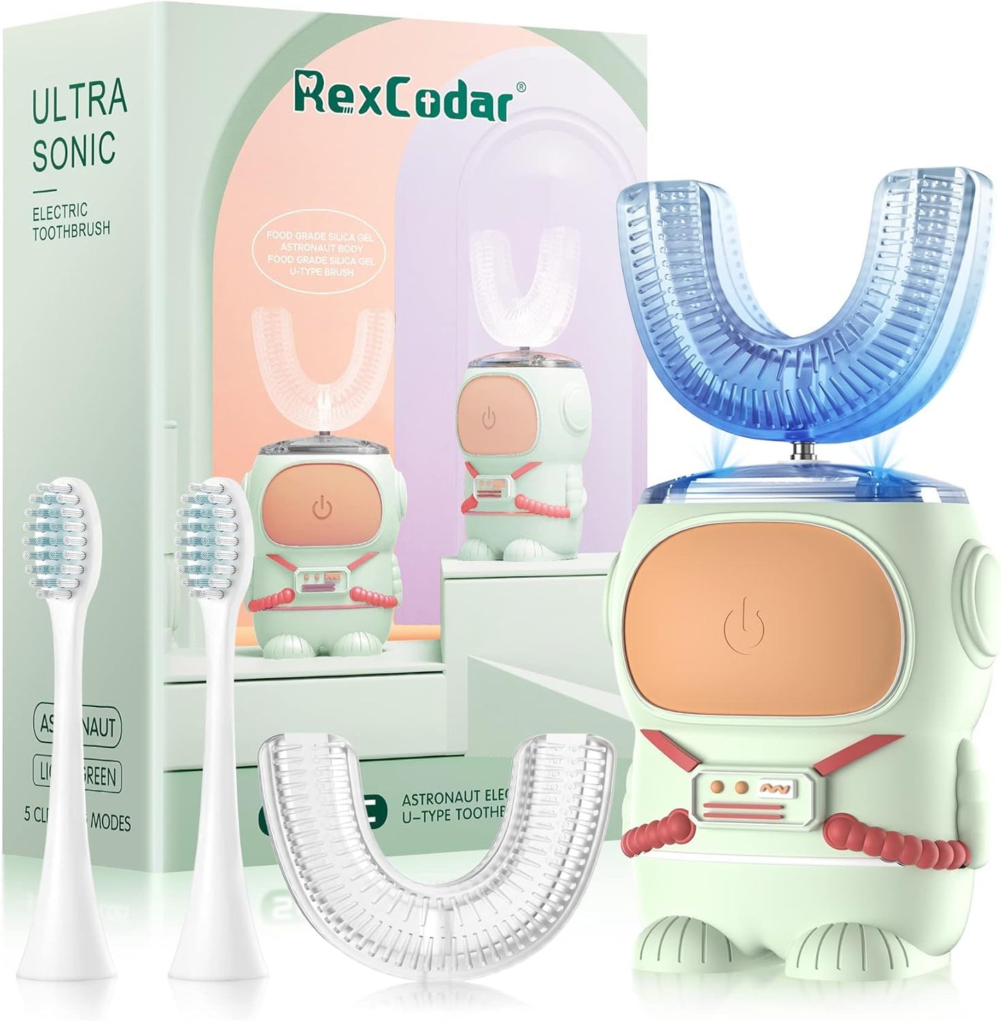 Ultrasonic Kid's U-Shaped Electric Toothbrush for Ages 2-6