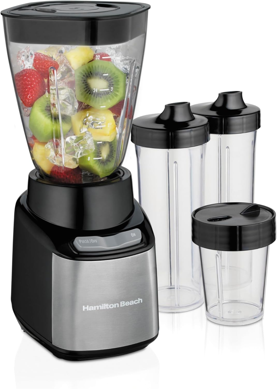 Hamilton Beach 4 Jar Smoothie Blender, 650W, Portable Cups