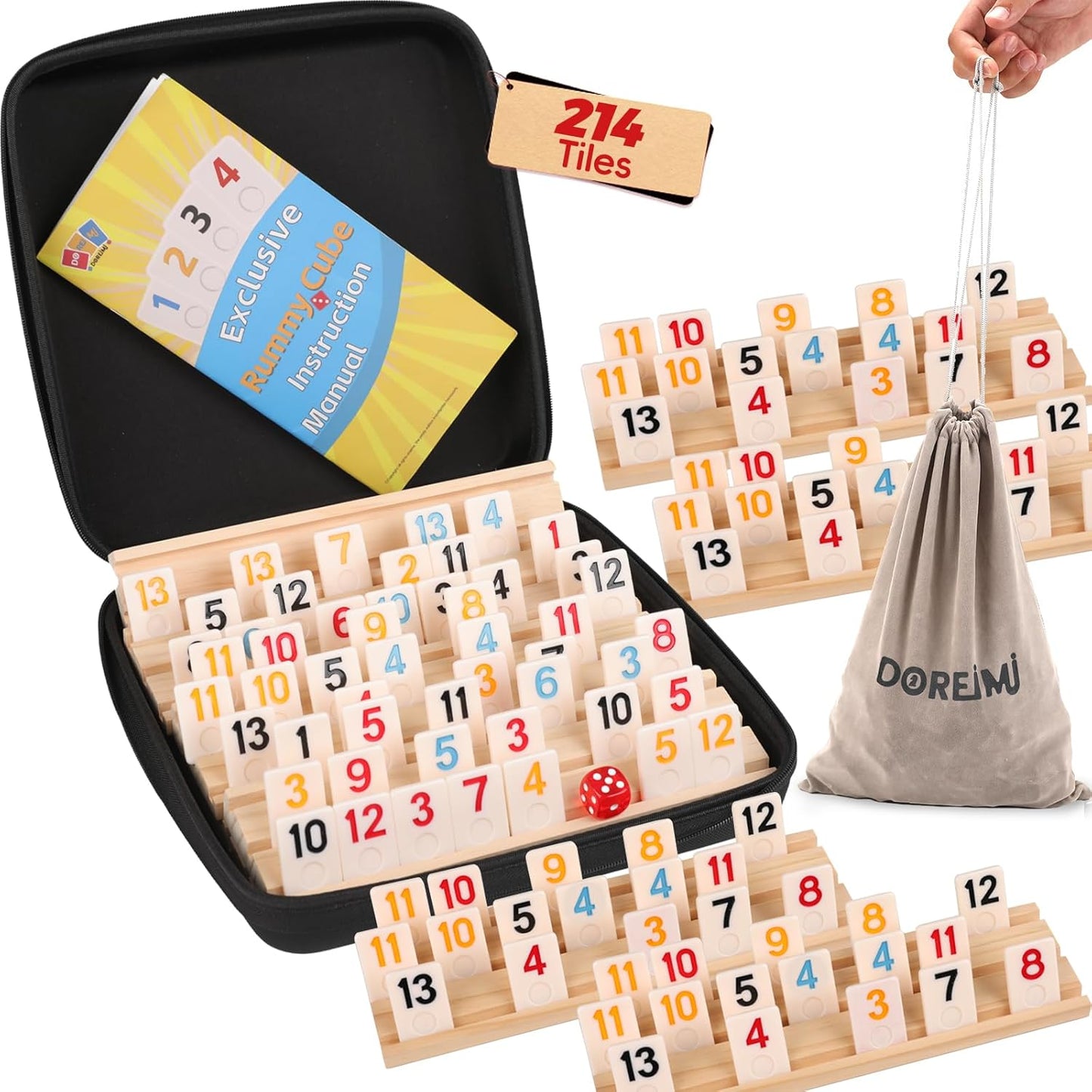 Upgraded Rummy Cube Game Set for 6-8 Players - Fun Family Game