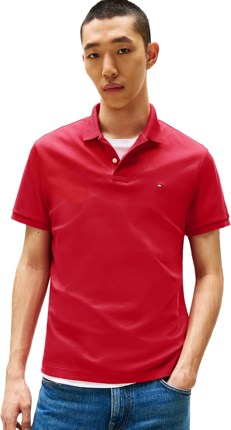 Tommy Hilfiger Mens Liquid Cotton Polo Shirts for Casual Wear