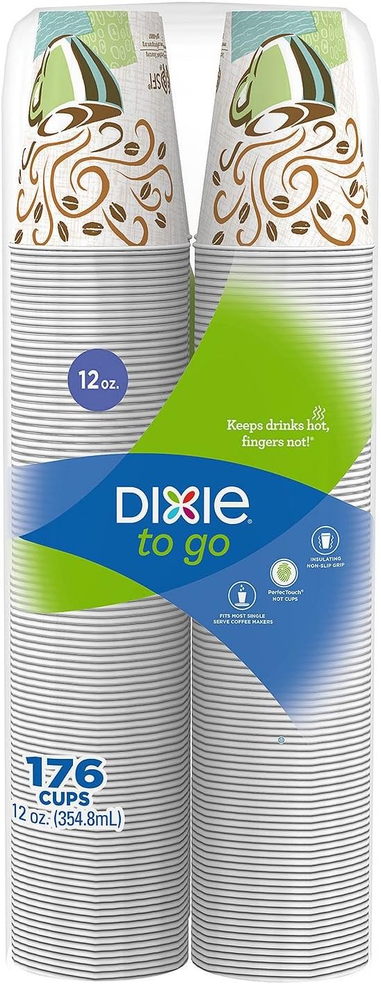 Dixie PerfecTouch Insulated Cups: 12 oz, 160 Count, Coffee Haze - Keeps Your Coffee Hot!