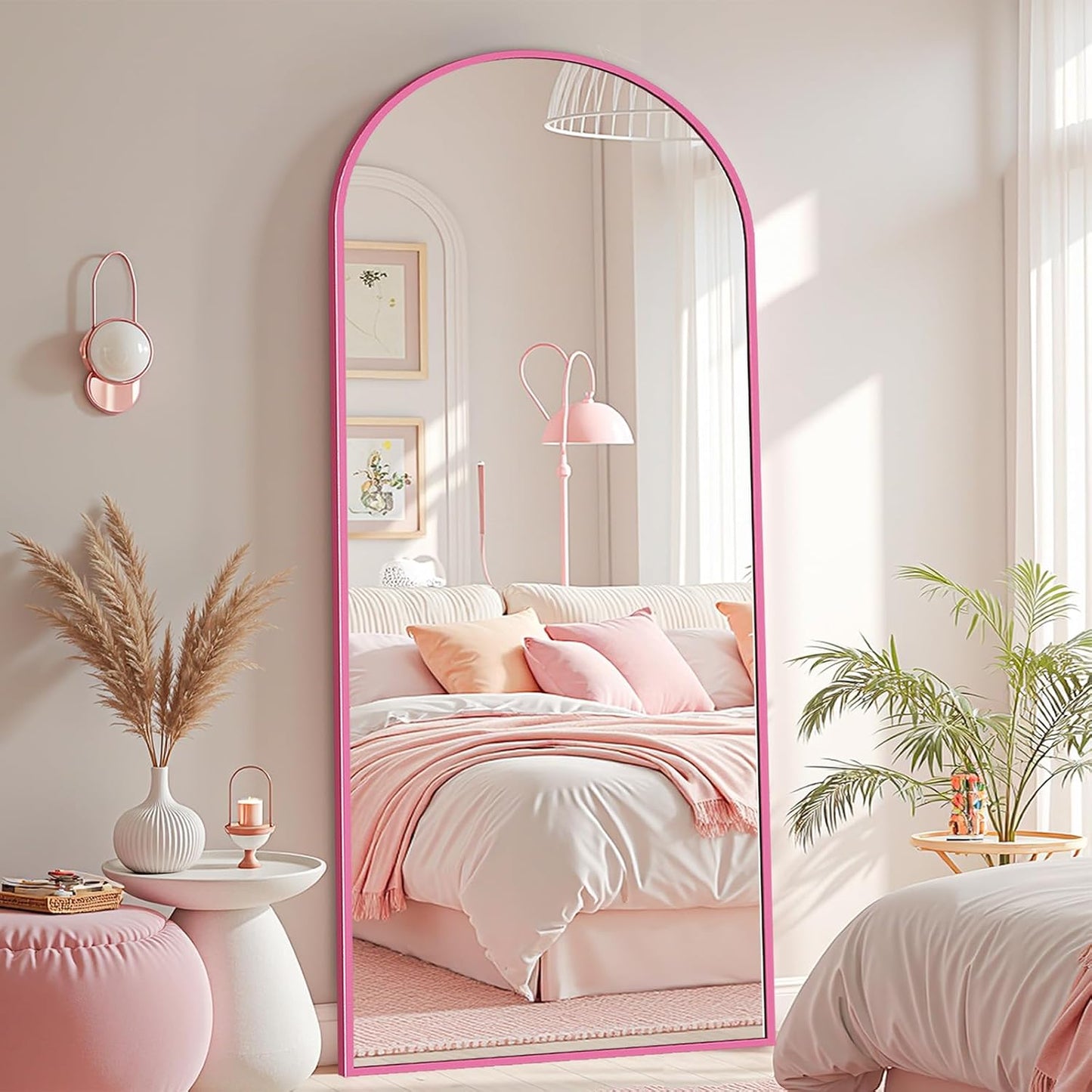 Full Length Mirror with Stand, 58x18 Arched Design for Elegance