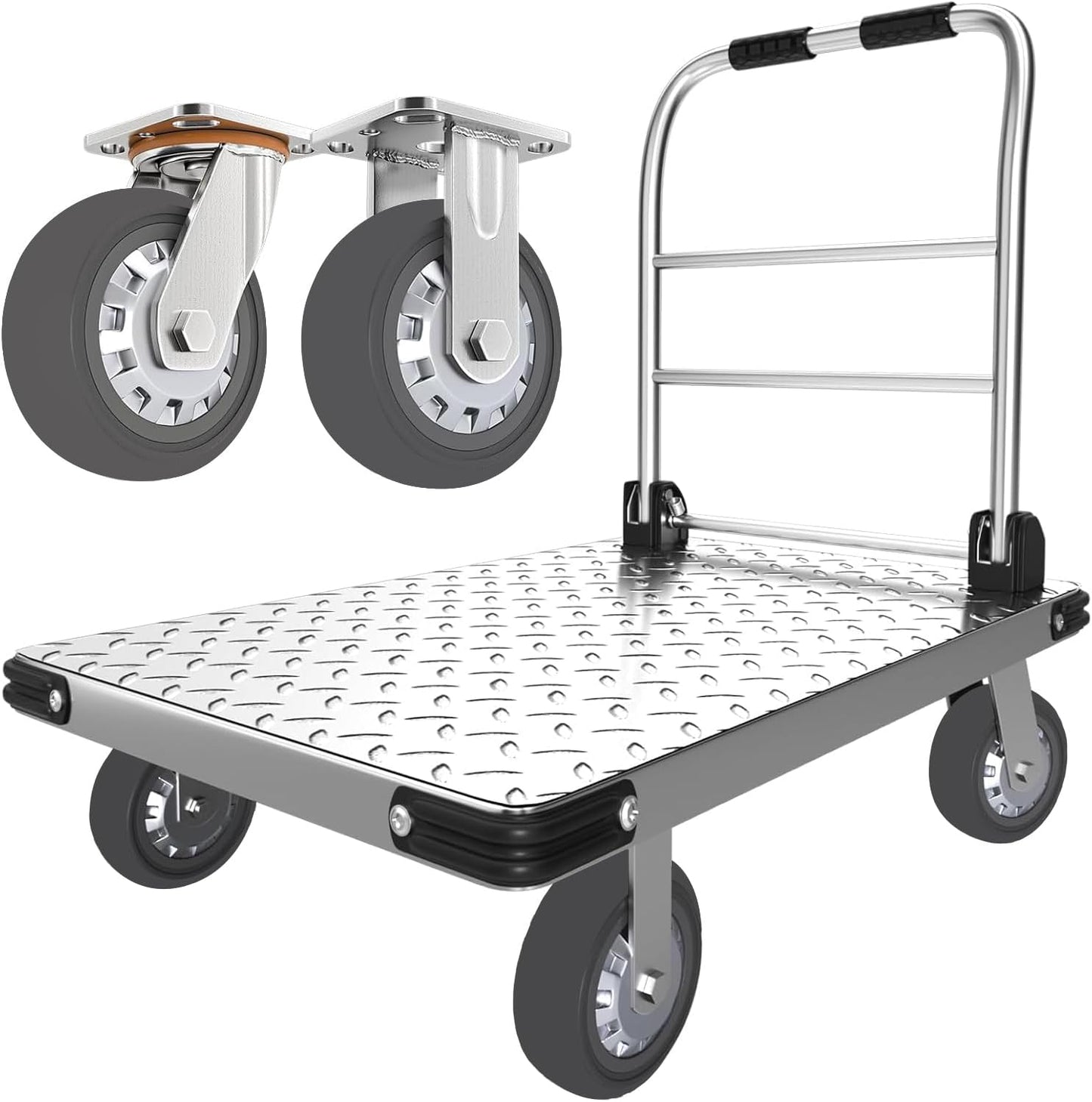 2200 lbs Capacity Foldable Push Cart Dolly for Easy Moving