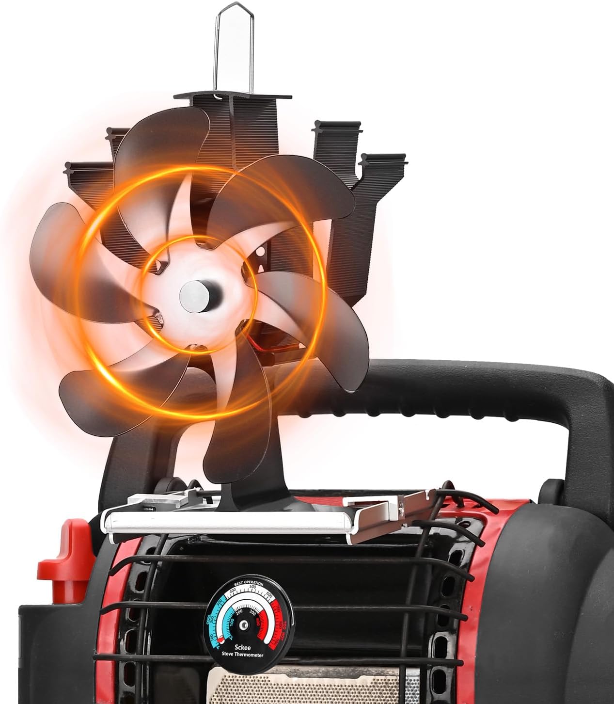 Heat-Powered Grey Stove Fan | Outdoor Use