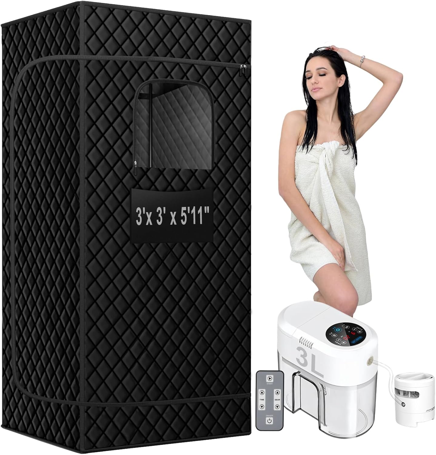 Ramarmro Portable Steam Sauna: 2024 Upgraded 3L Steamer, Remote Control, 9 Levels