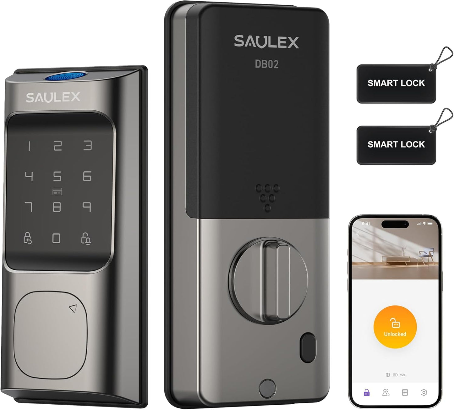 Saulex Smart Fingerprint WiFi Deadbolt Lock