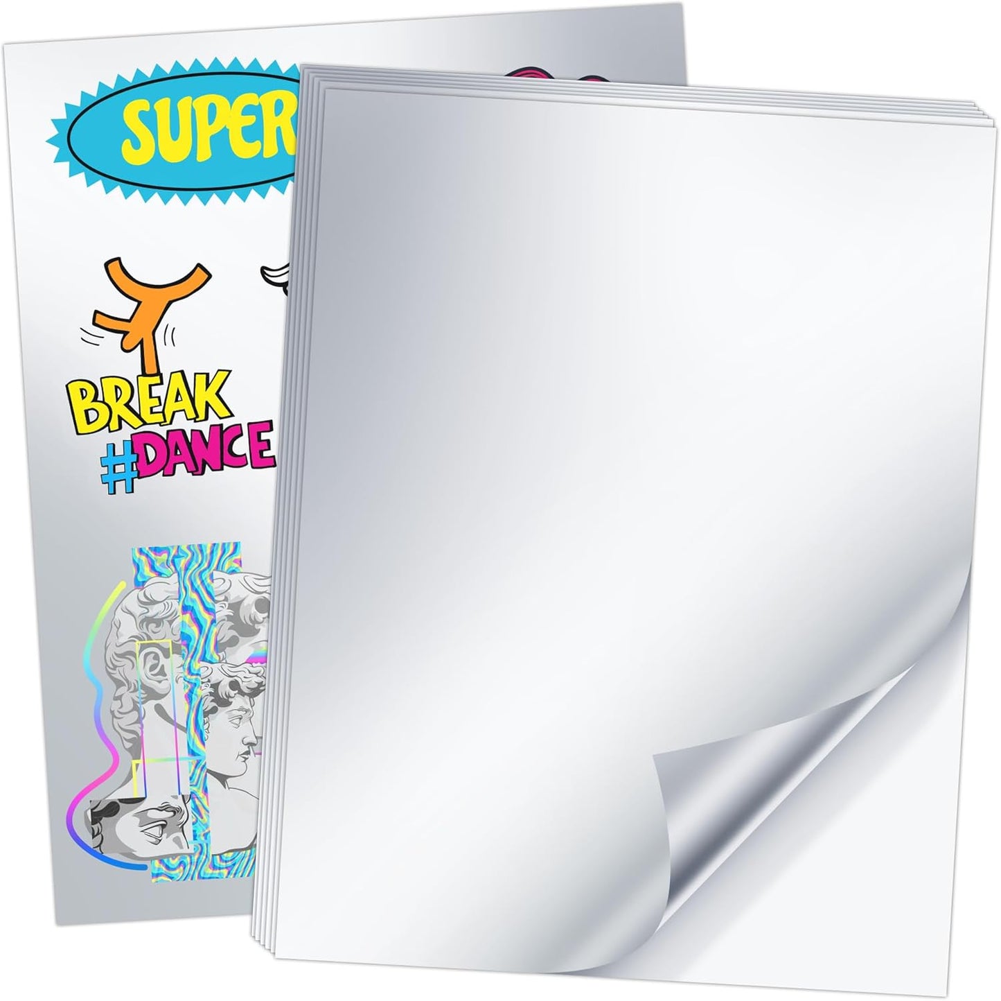 Waterproof Silver Sticker Paper by Koala- 20 Sheets, Inkjet Printable