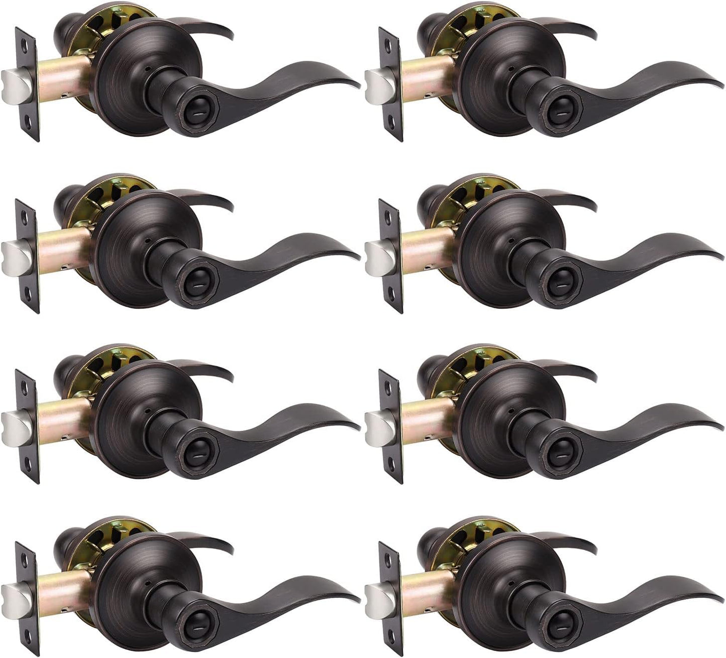 KNOBWELL Bronze Door Lever Handles for Privacy and Style