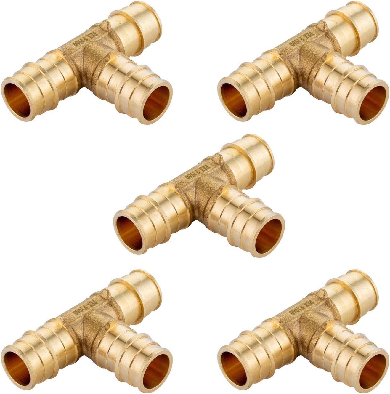 Pack of 5 Pex A Expansion Fittings for 3/4 in Tee Connections