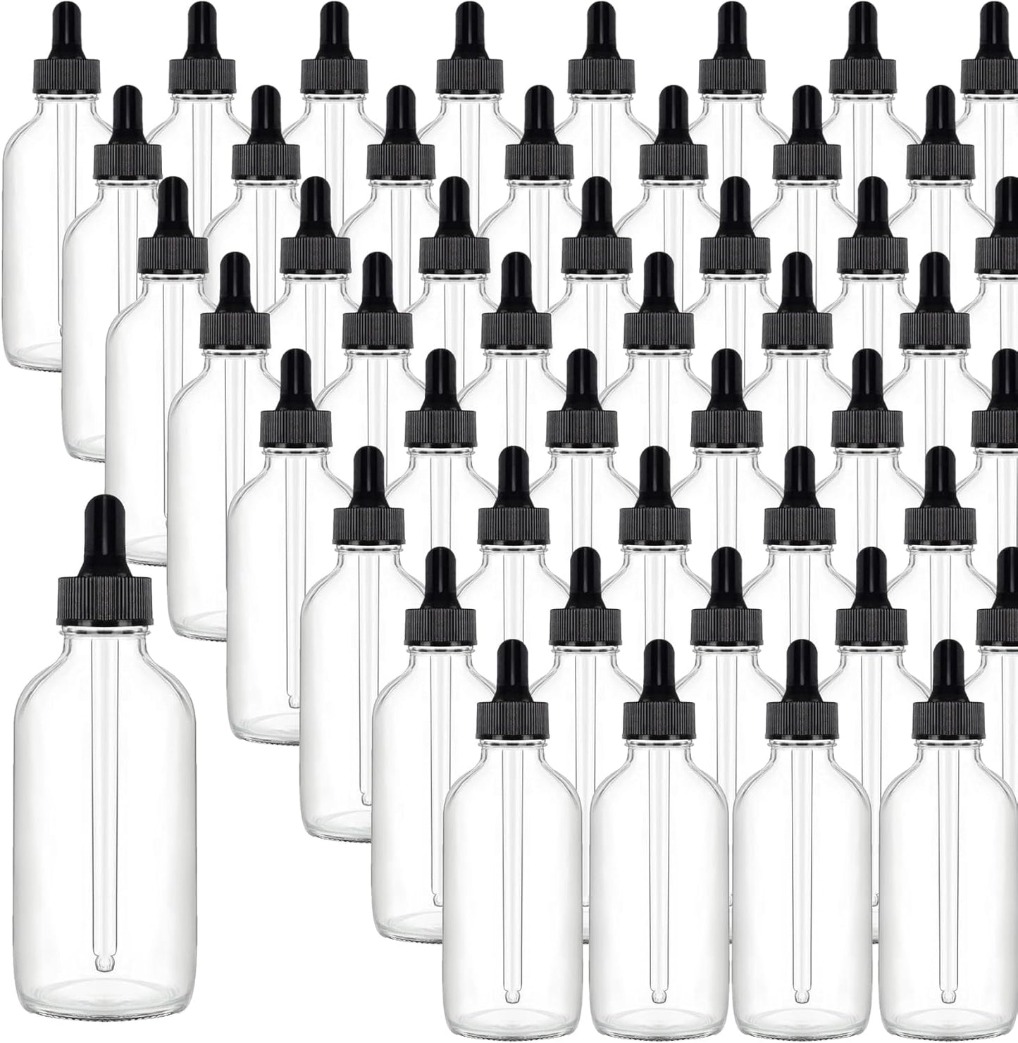 48 Pack 4oz Clear Glass Dropper Bottles for Essential Oils