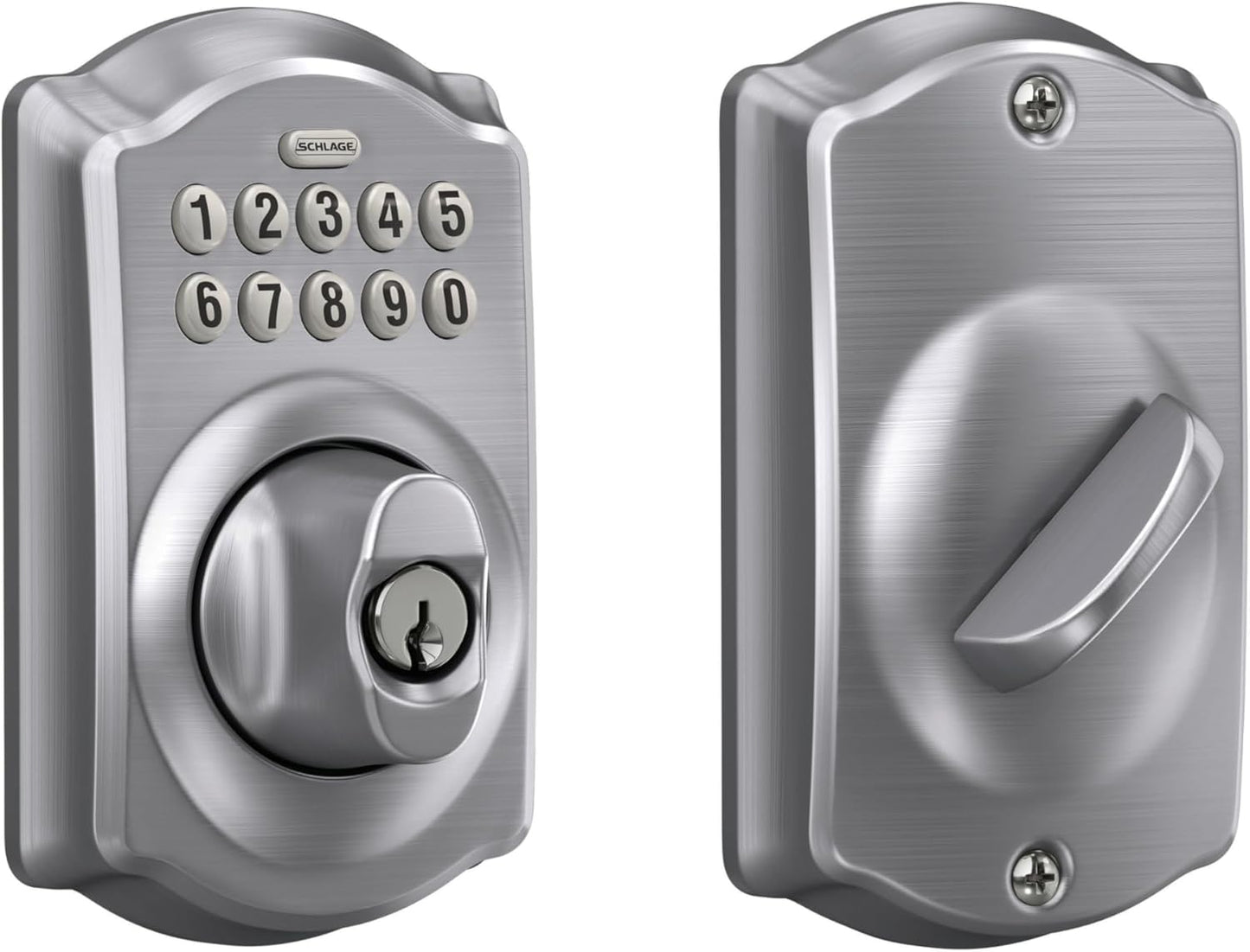 Schlage BE365 Camelot Keypad Deadbolt for Keyless Entry Security