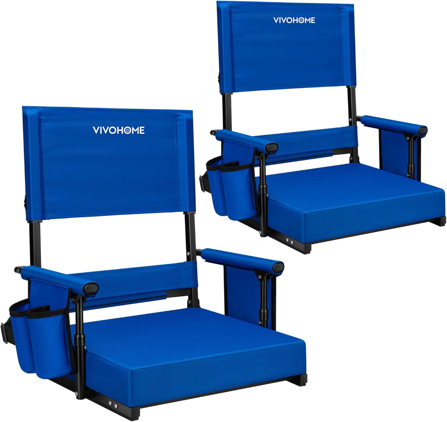 VIVOHOME Height Adjustable Stadium Seats with Back Support