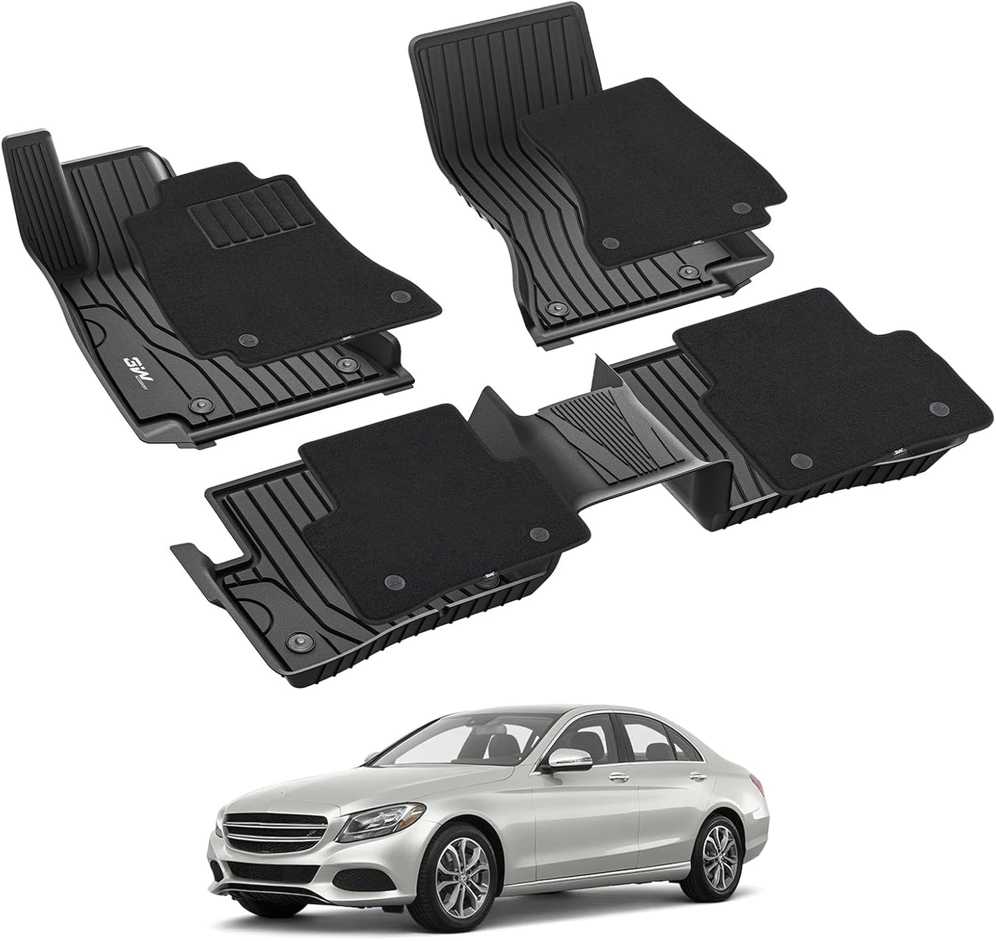 3W Floor Mats for Mercedez Benz C-Class 2015-2021 Sedan Models