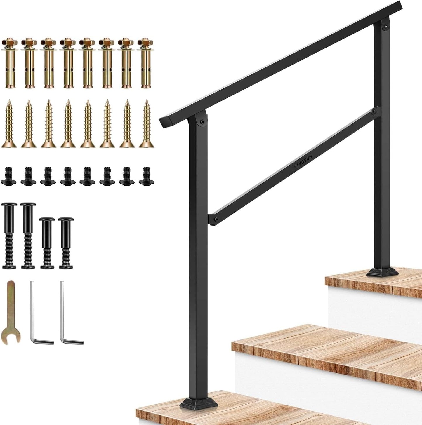 VIVOSUN Outdoor Handrail for 1 to 3 Steps - Durable & Stylish