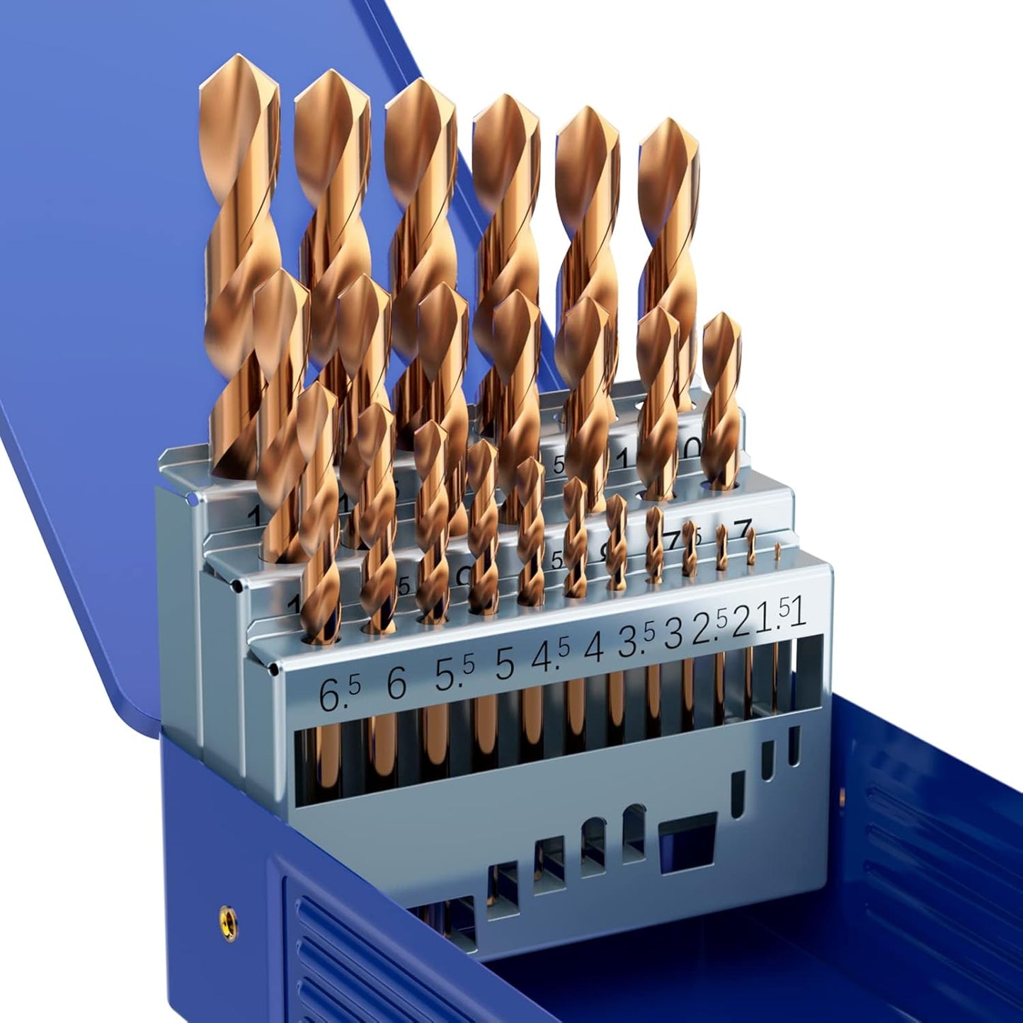 Metric 25Pcs M35 Cobalt Drill Bit Set for Metal and Wood