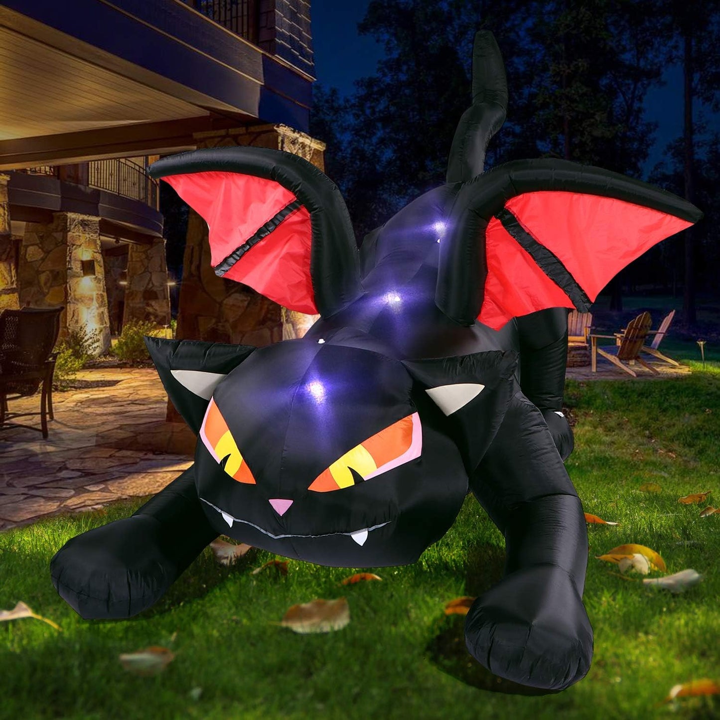 Sizonjoy 7.5FT Halloween Inflatable Black Cat for Yard Decor