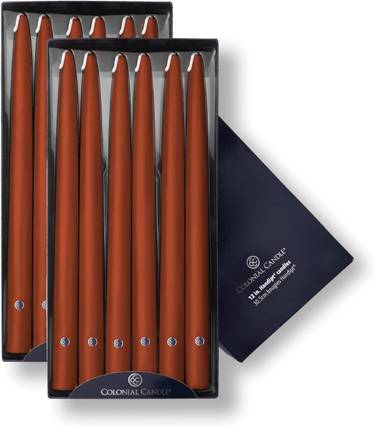 Elegant Hand-Dipped Amber Taper Candles for Any Occasion