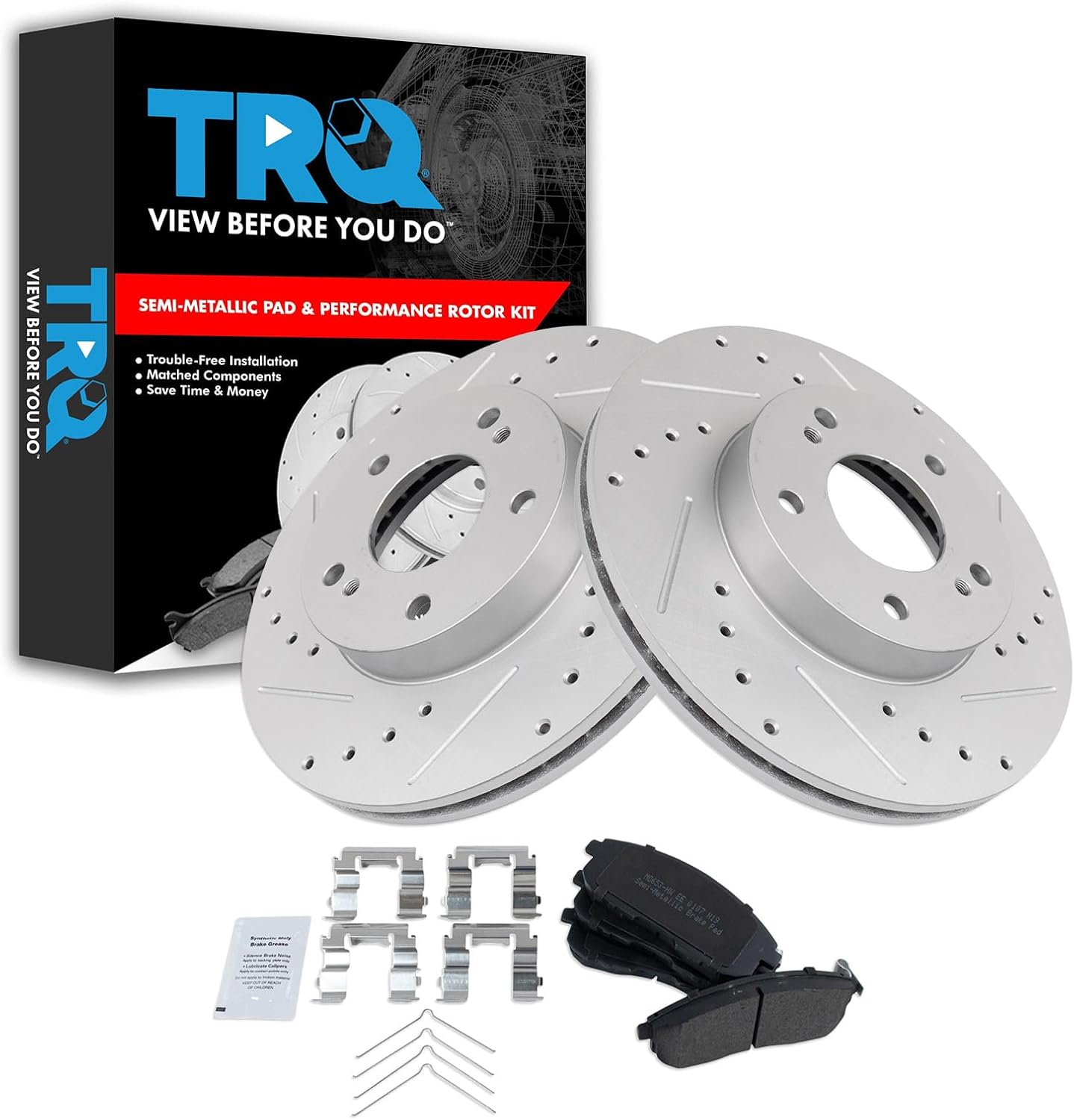 TRQ Front Performance Brake Pad & Rotor Kit for INFINITI I30