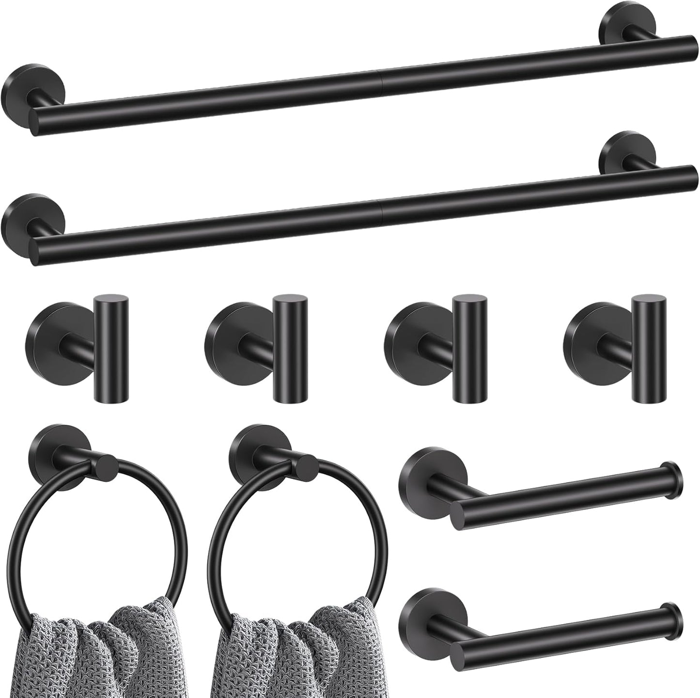 Lairuier Matte Black Bathroom Hardware Set for Modern Spaces