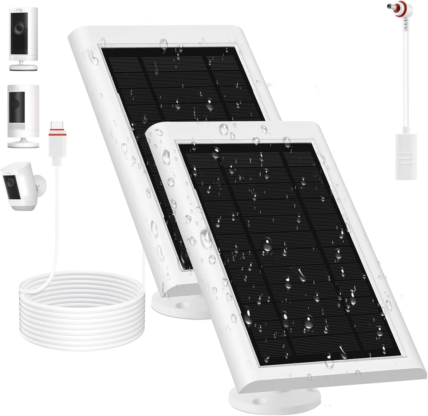 Solar Panel for Ring Camera 2nd Generation - 5W 2 Pack with Cable