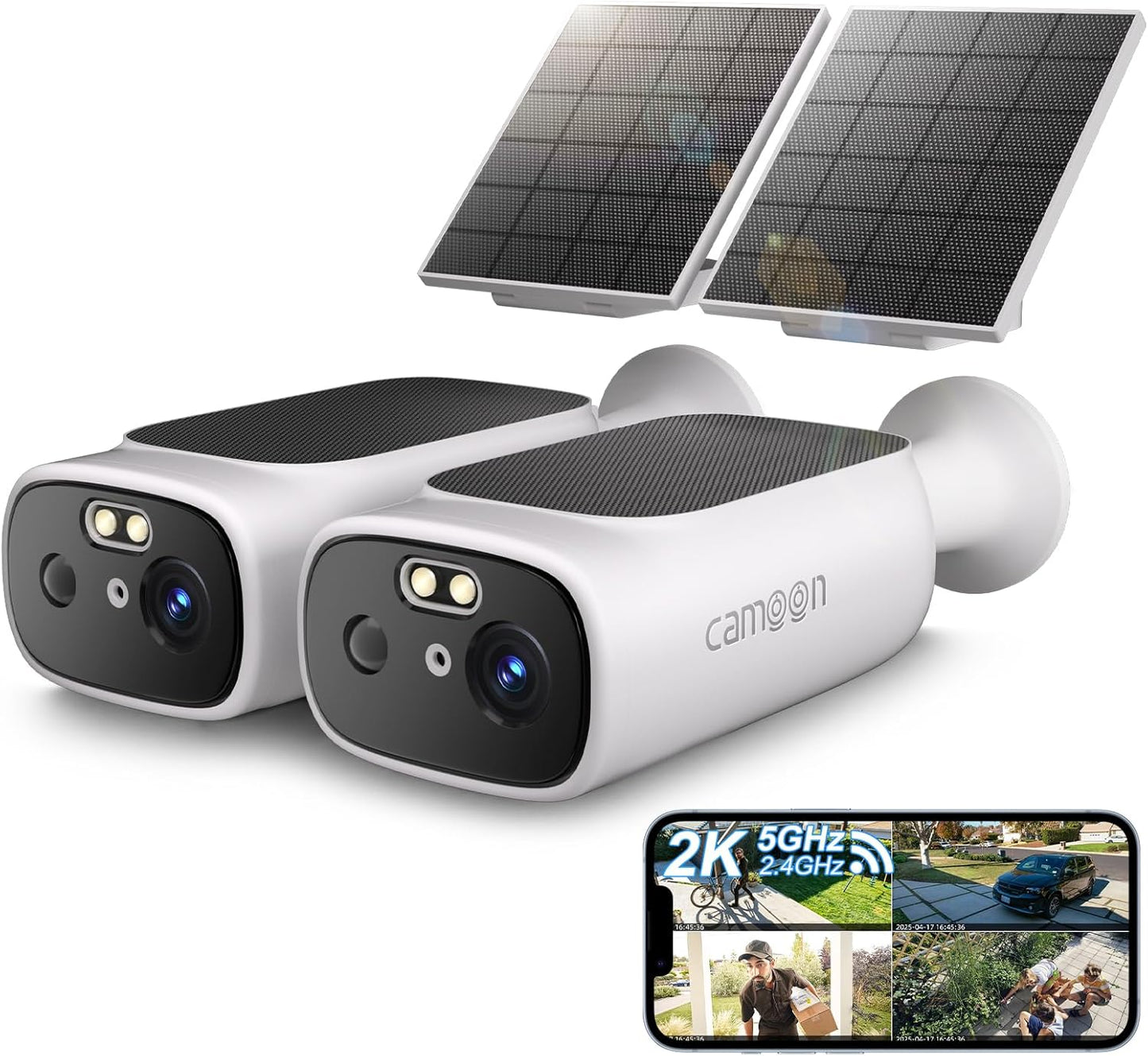 2K Solar Camera Outdoor Wireless with AI Motion Detection