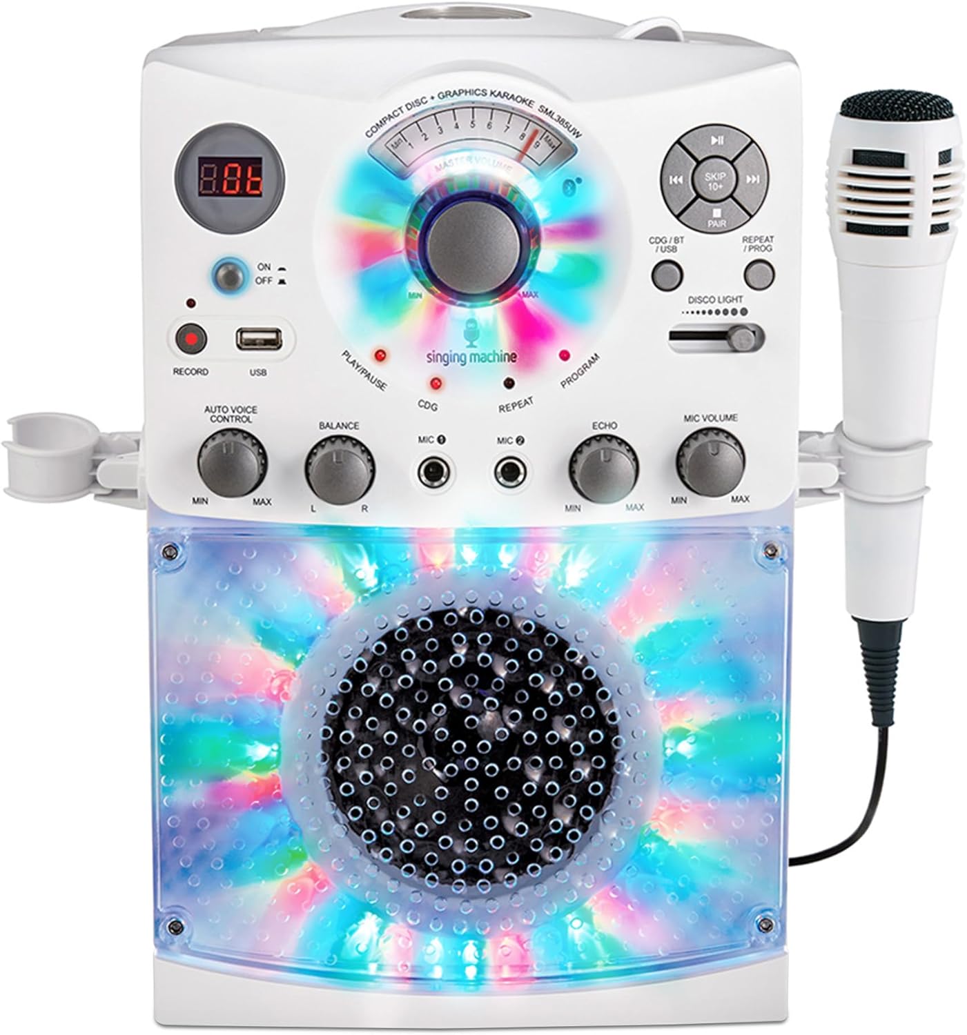 Singing Machine Portable Karaoke System with Bluetooth & Lights