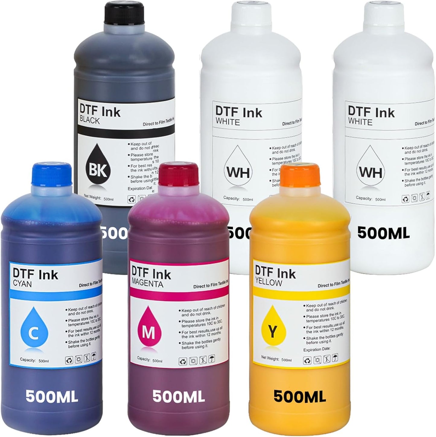Vibrant DTF Ink Refill, 500ml 6-Pack