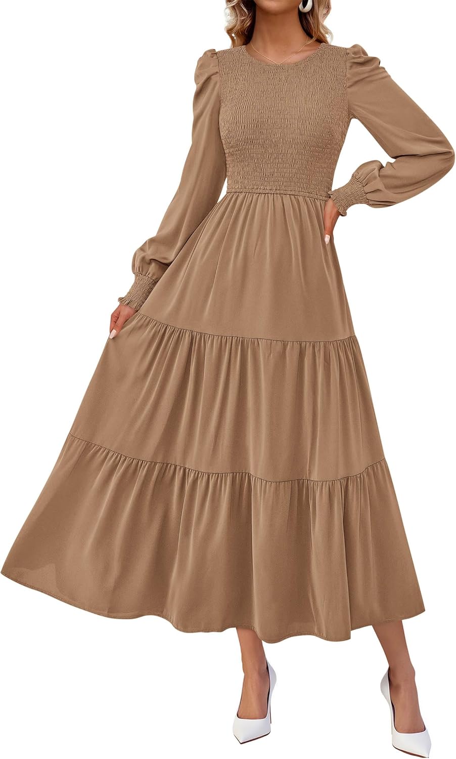 KIRUNDO Long Sleeve Maxi Wedding Guest Dress for Women 2025