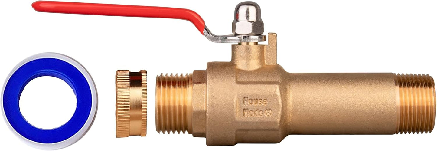 House Mods Brass Water Heater Drain Valve