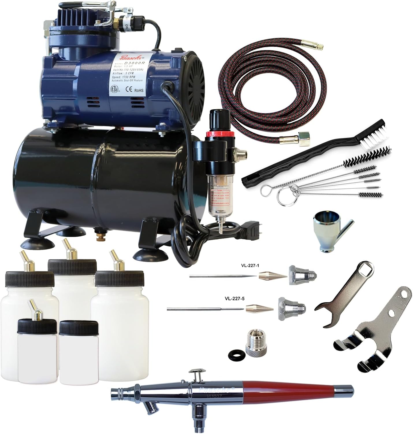 Paasche VL-300R Airbrush Compressor - Precision in Blue