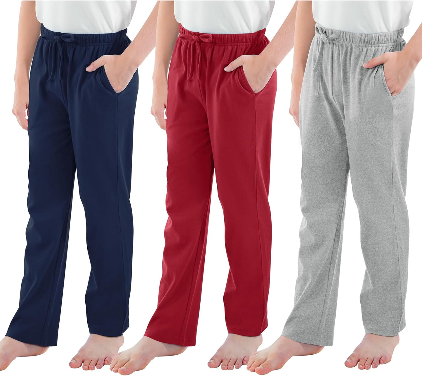 Cooraby Boys Cotton Adjustable Waist Pants for Comfort and Style