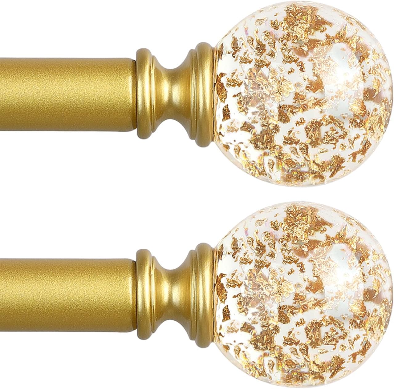 Gold Decorative Crystal Curtain Rods 2 Pack for Stylish Windows