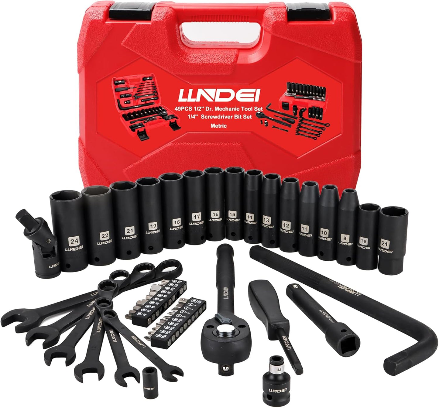 LLNDEI 1/2in Dr. Ratchet Impact Socket Wrench Set Review