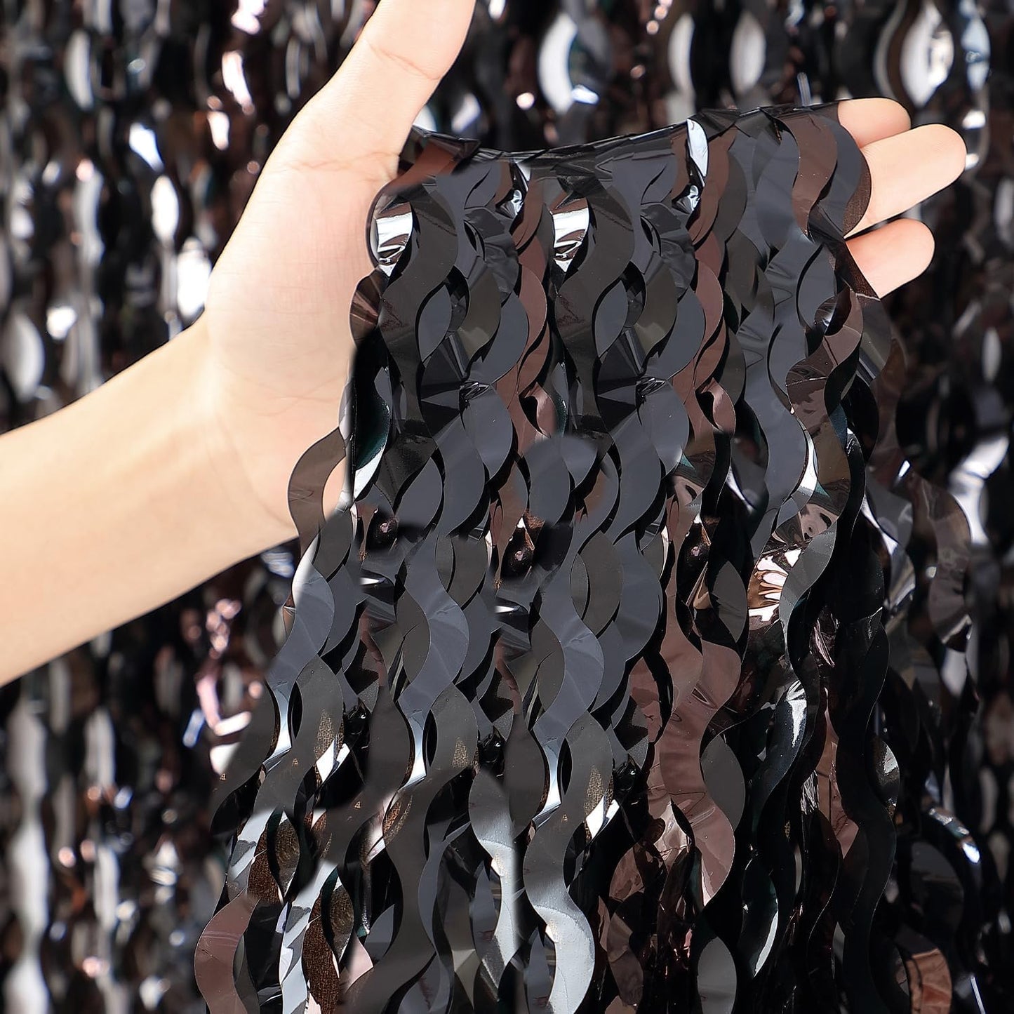 Sparkle & Shine: CYLMFC Black Tinsel Party Curtains
