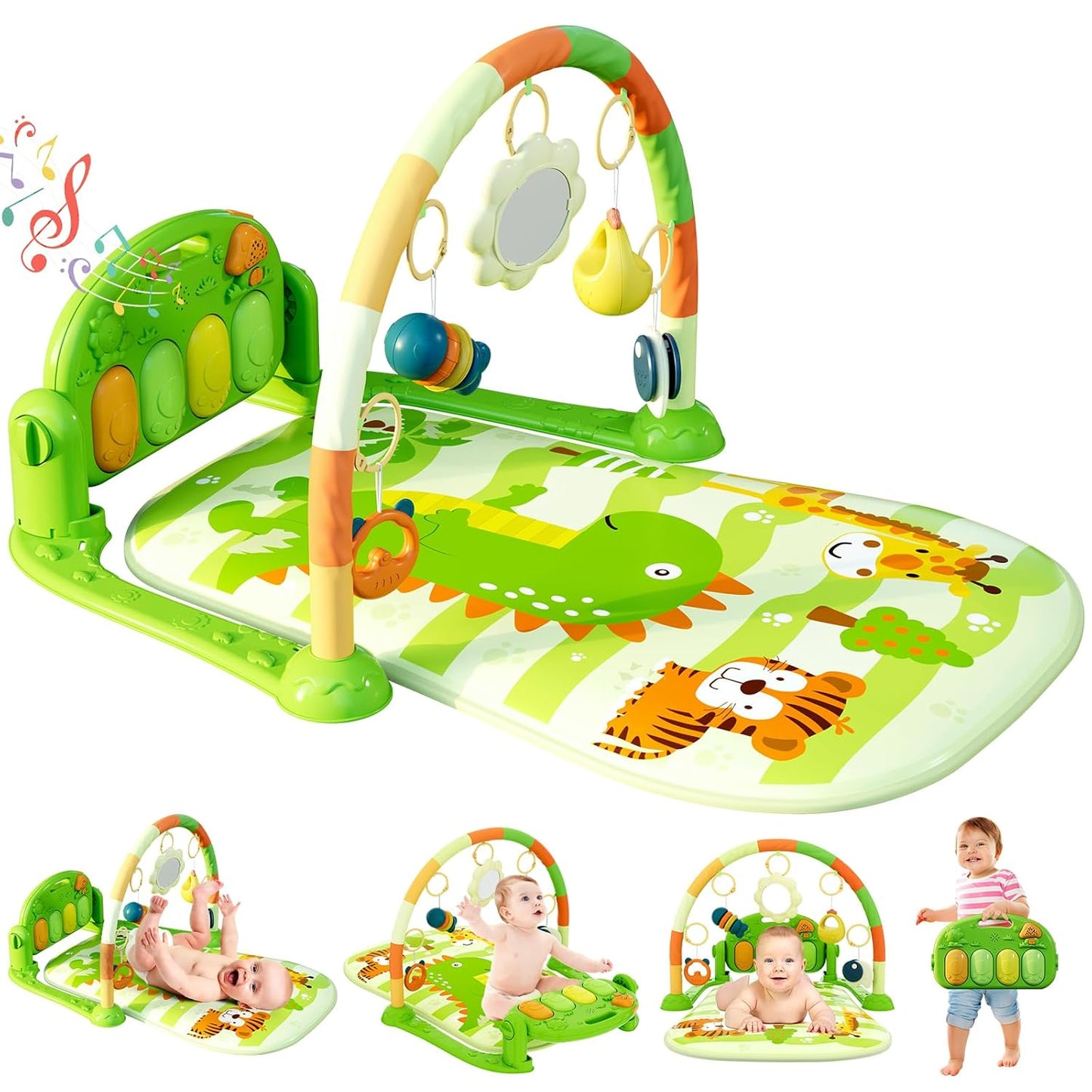 Baby Play Mat Gym with Piano and Sensory Toys for Infants