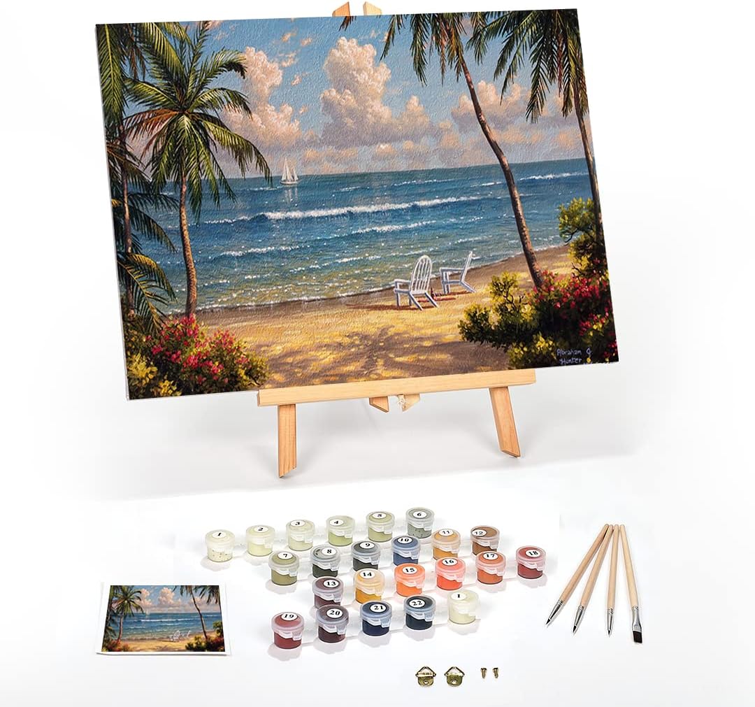 Ledgebay DIY Paint by Numbers Kit for Adults - Seaside Paradise