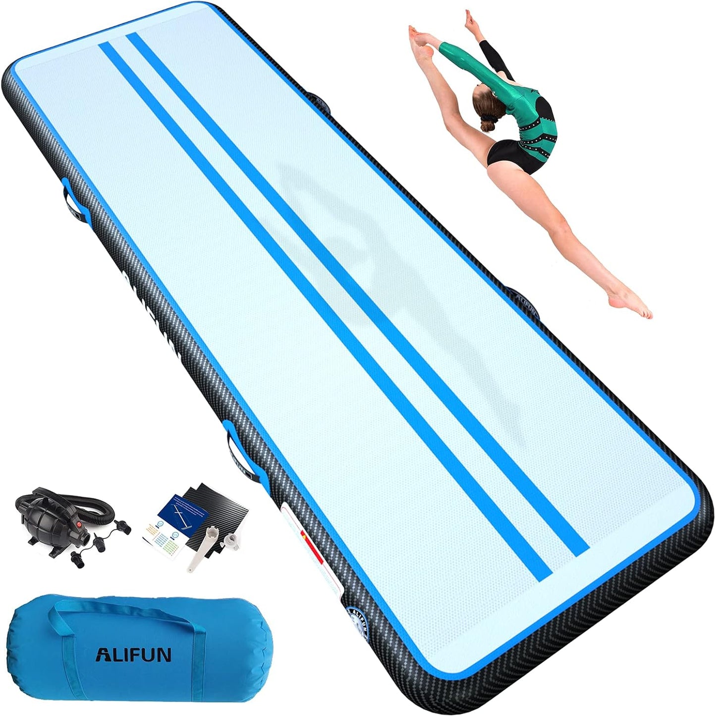 ALIFUN Inflatable Tumbling Track Mat for Gymnastics Training