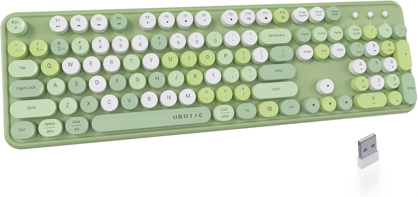 Colorful Dual Mode Wireless Retro Keyboard