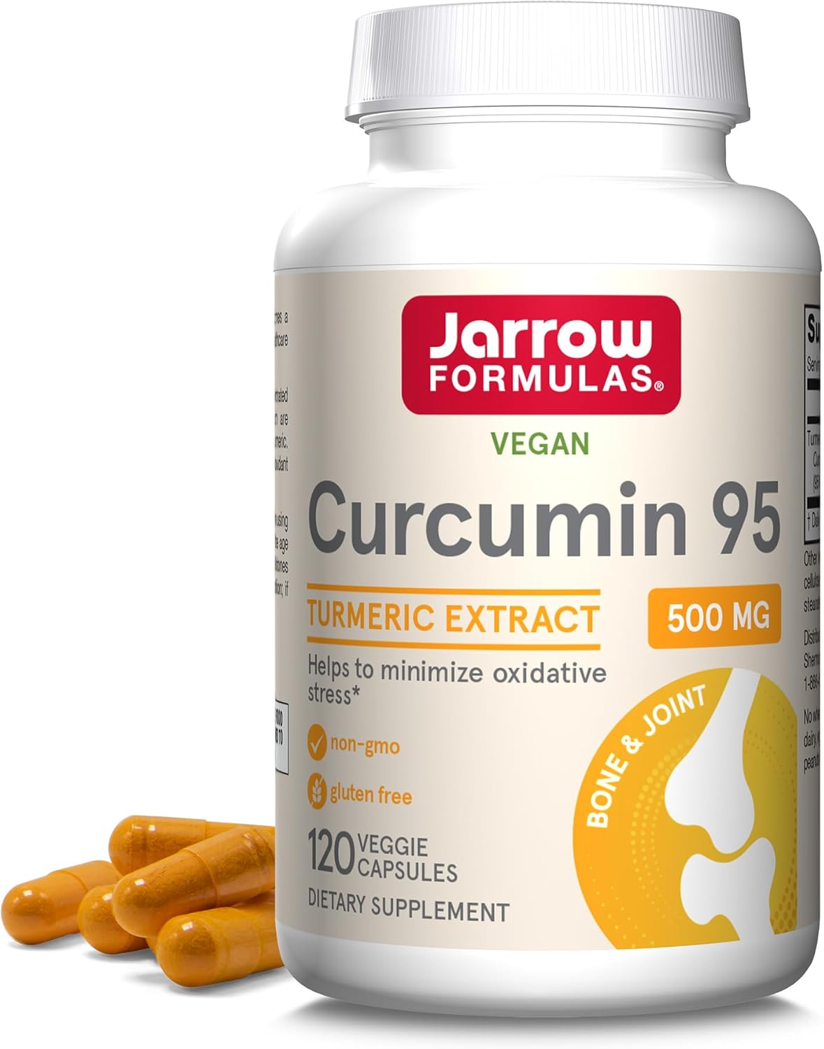 Curcumin 95 Supplement for Antioxidant & Joint Support, 120 Caps