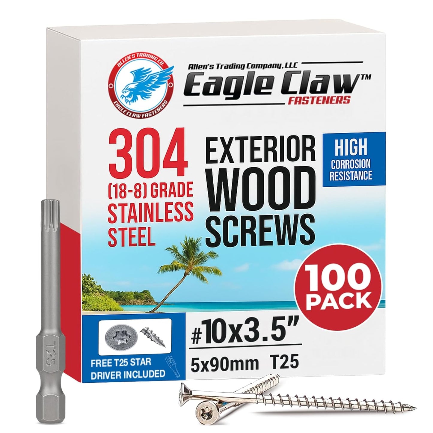 High-Quality #10 x 3 1/2 Inch Stainless Steel Deck Screws