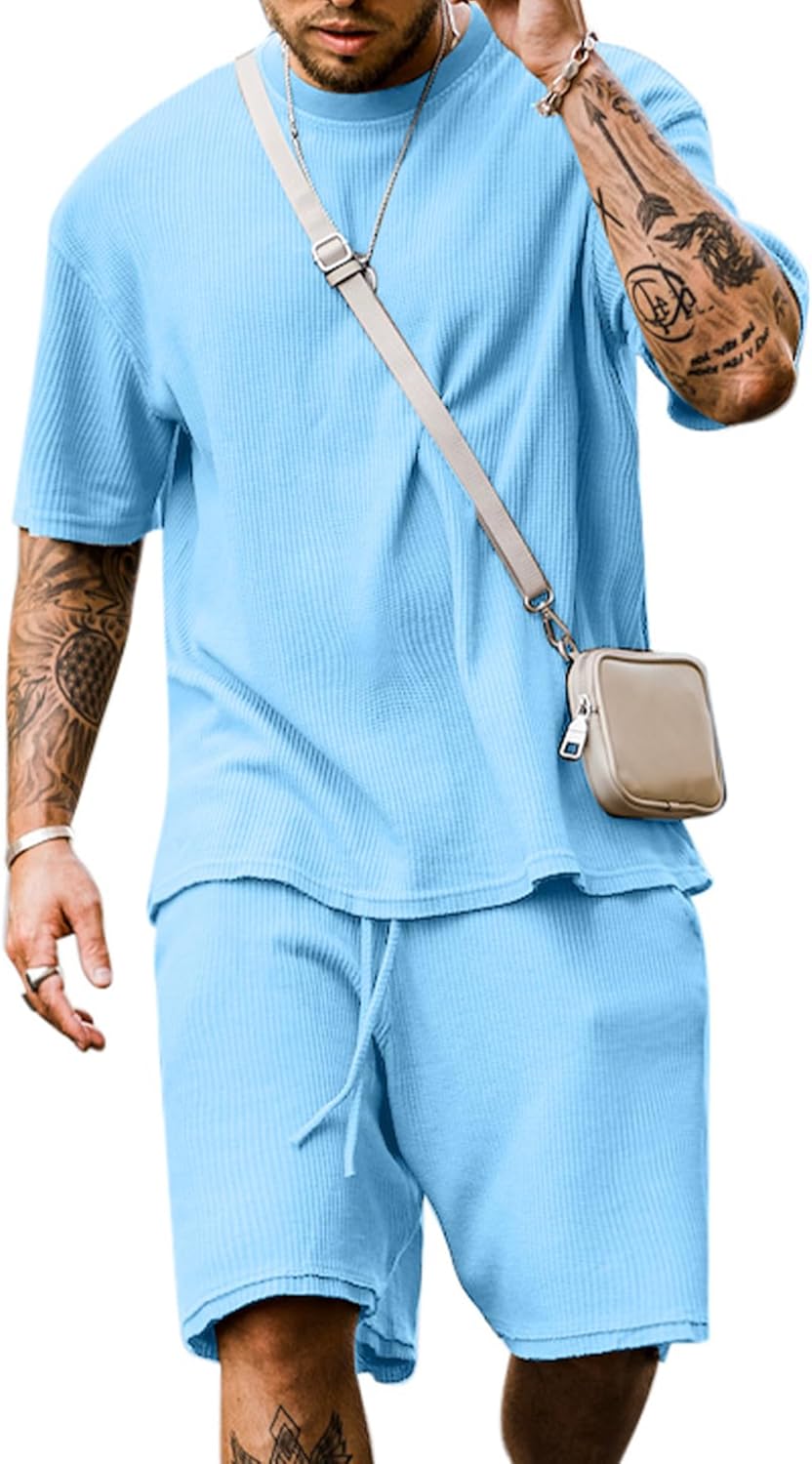 Babioboa Men's Short Sleeve Tracksuit for Casual Summer Wear