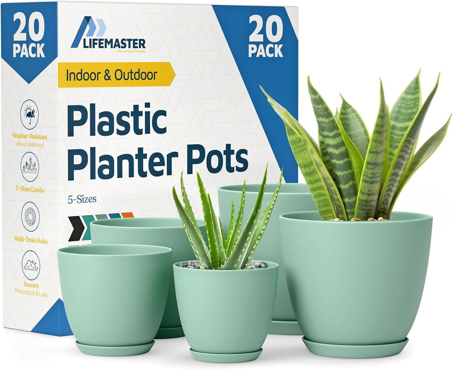 Planter Pots with Drainage Holes for Indoor and Outdoor Use