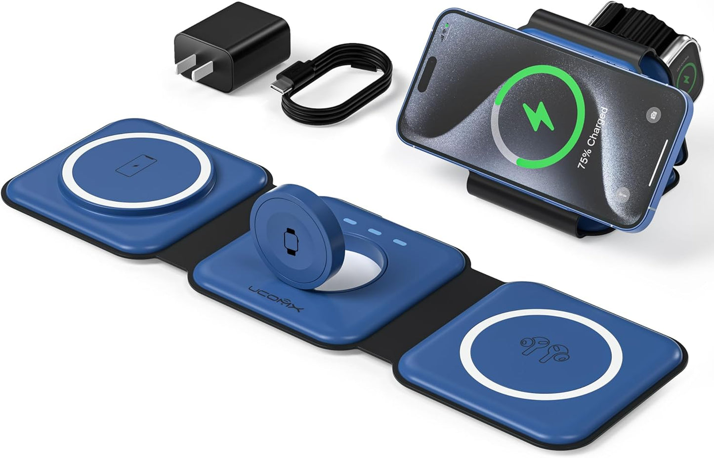 UCOMX 3 in 1 Charging Station for Multiple Devices - Travel Ready