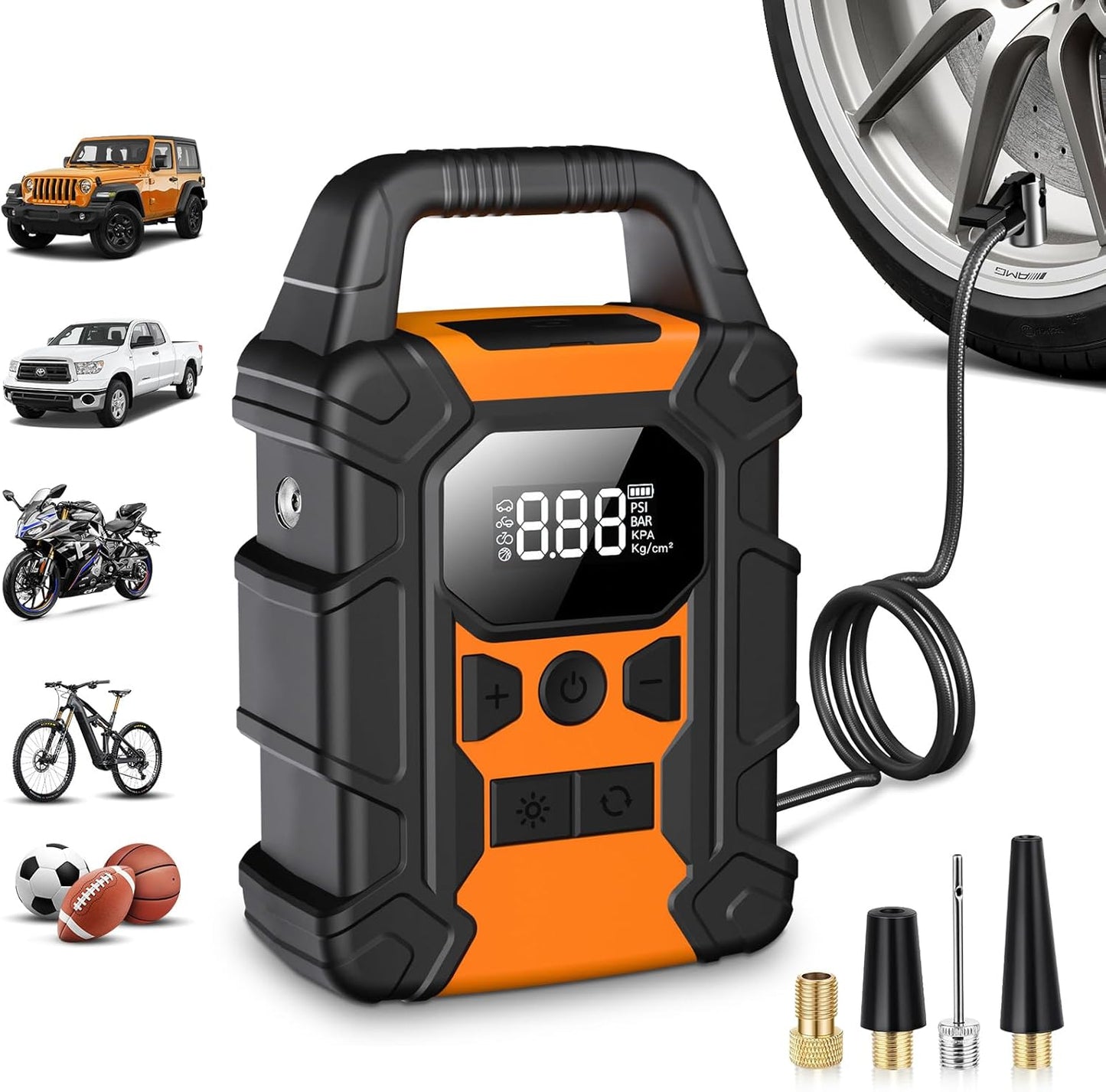 OMQ Portable Air Compressor 150PSI + LED Light