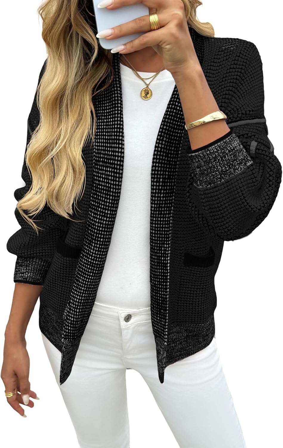 Saodimallsu Womens Open Front Cardigans for Fall Fashion